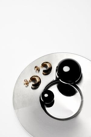 Small Blob Hoops | Silver or 9K White Gold | Natasha Schweitzer