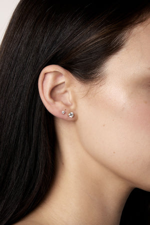 Round Diamond Studs | 18K White Gold | Natasha Schweitzer