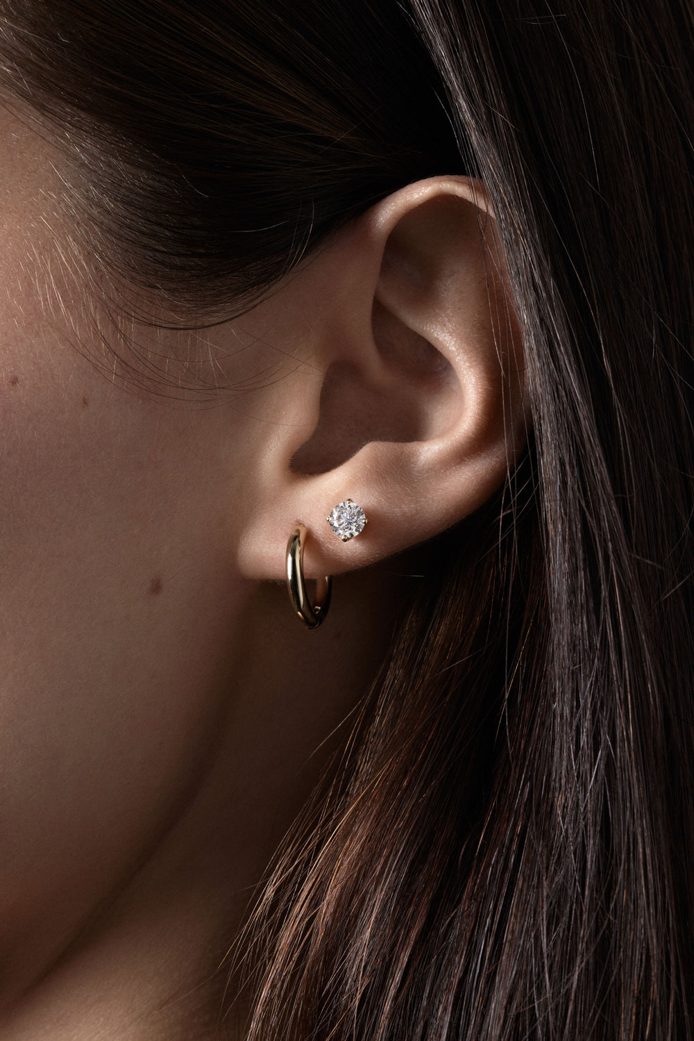 Round Diamond Studs | 18K Yellow Gold| Natasha Schweitzer