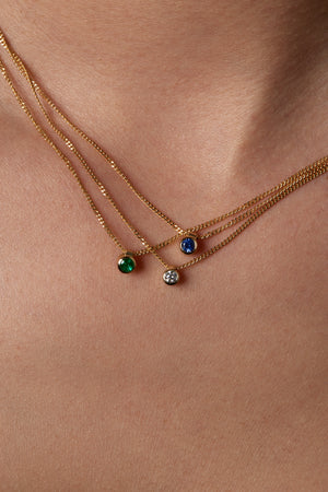 Mini Round Diamond Necklace | Gold | Natasha Schweitzer