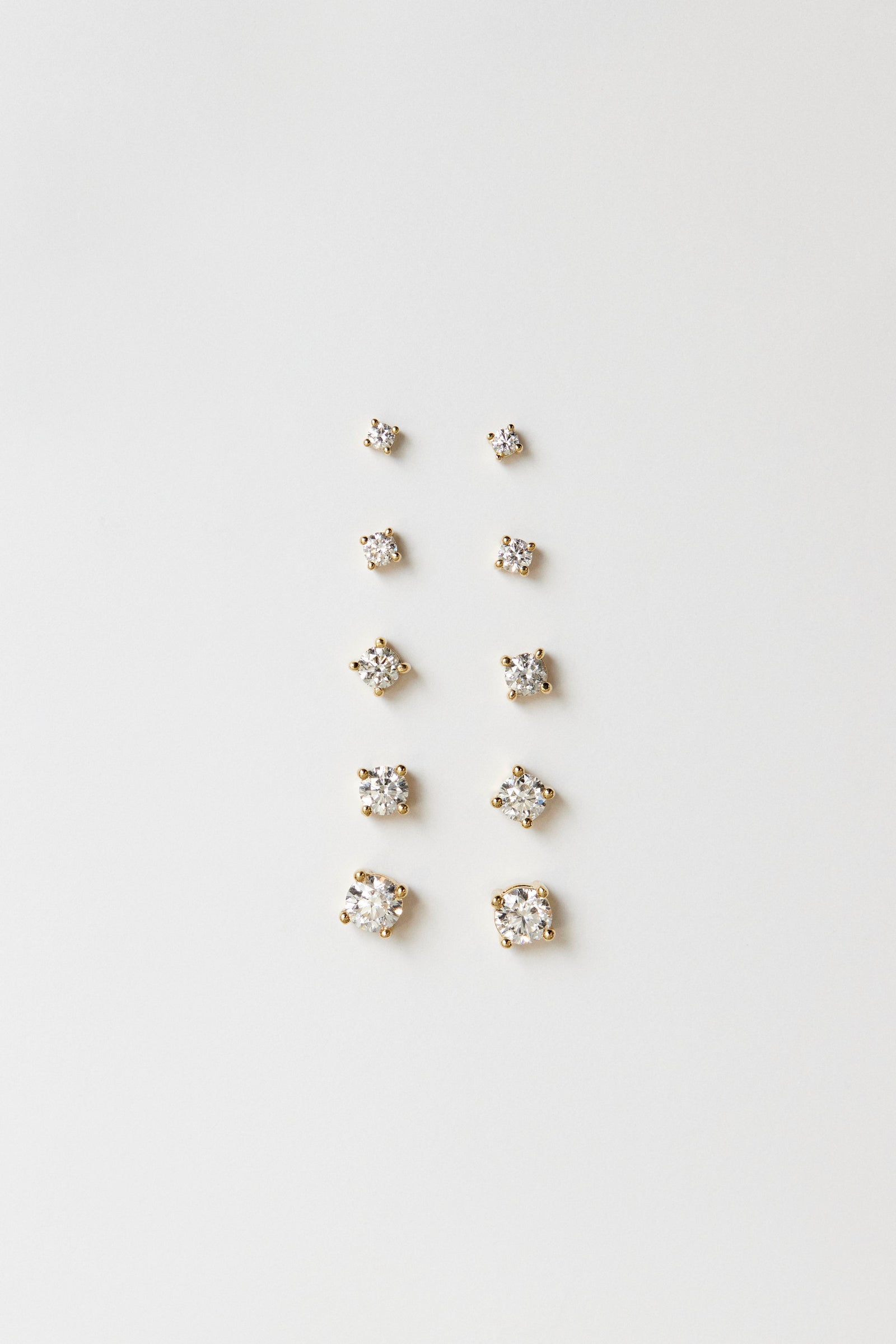 Round Diamond Studs | 18K White Gold| Natasha Schweitzer