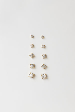 Round Diamond Studs | 18K White Gold | Natasha Schweitzer