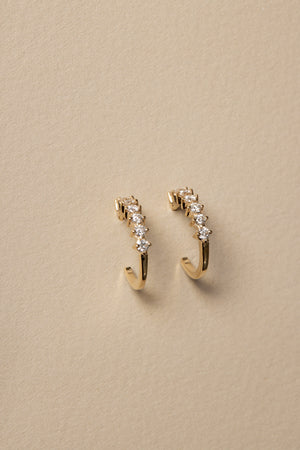 Buttercup Diamond Hoops | White Gold, More Options Available | Natasha Schweitzer