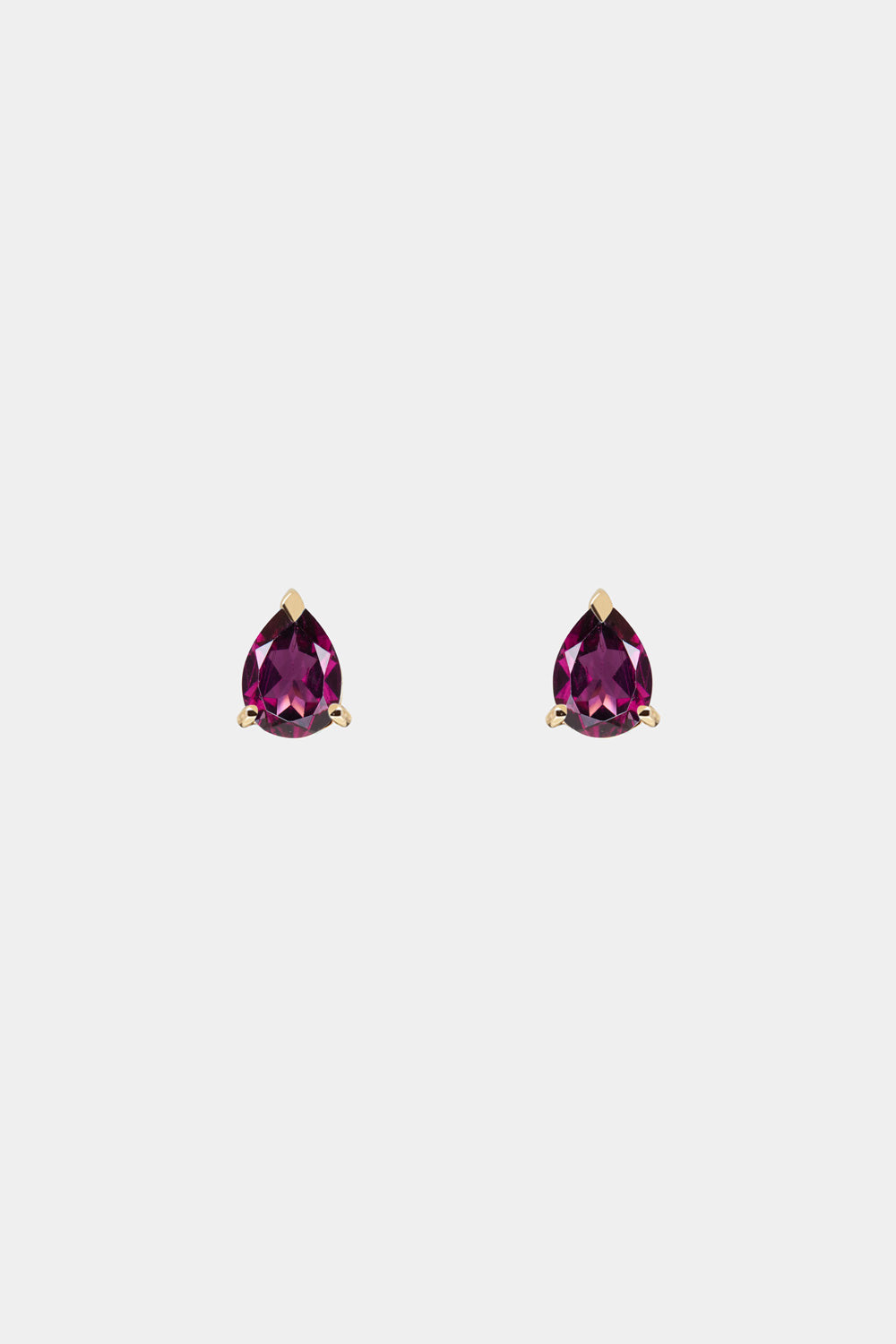 Pear Garnet Stud Earrings | 9K Yellow Gold| Natasha Schweitzer