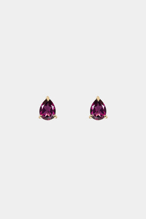 Pear Garnet Stud Earrings | 9K Yellow Gold | Natasha Schweitzer