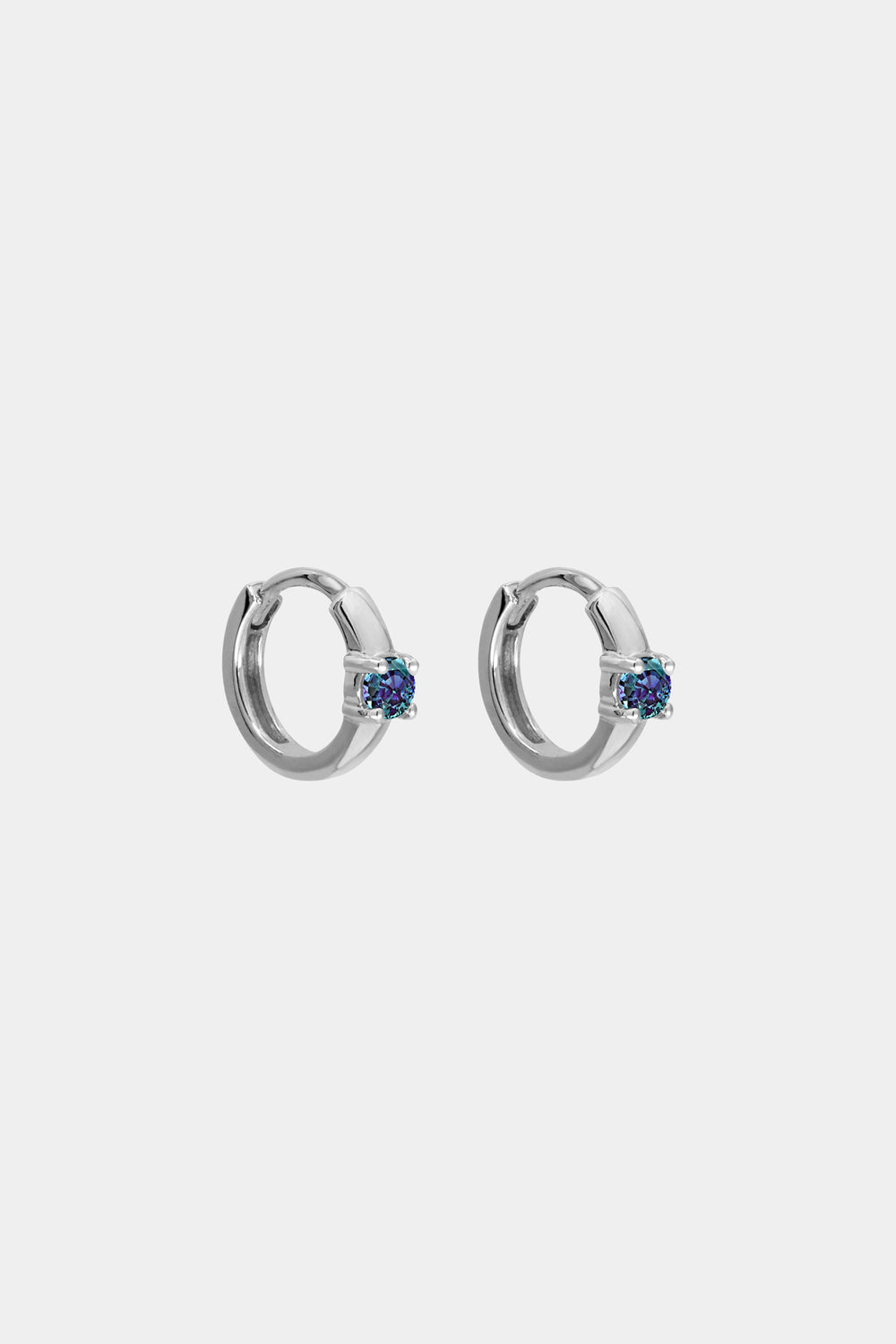 Gemstone Huggies | 9K White Gold
