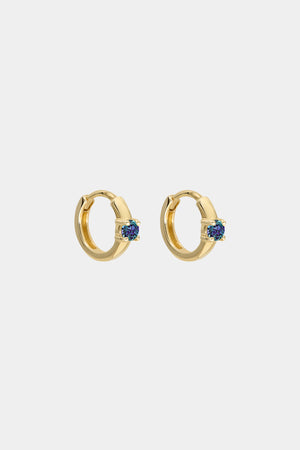 Gemstone Huggies | 9K Yellow Gold | Natasha Schweitzer
