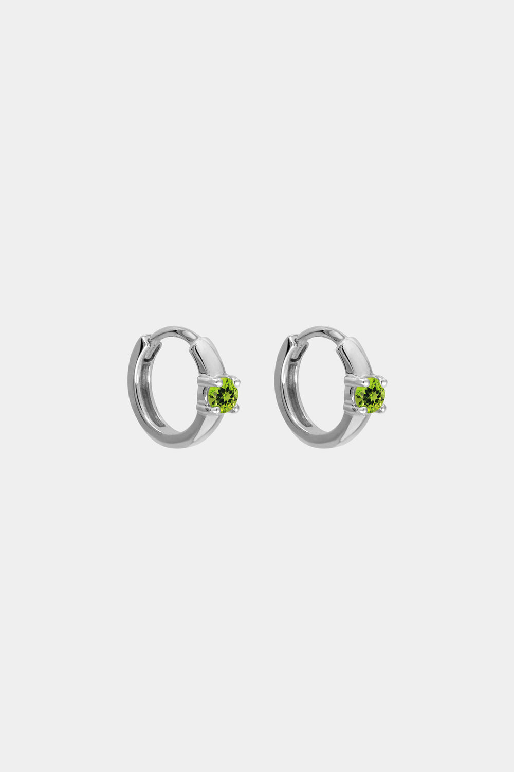 Gemstone Huggies | 9K White Gold
