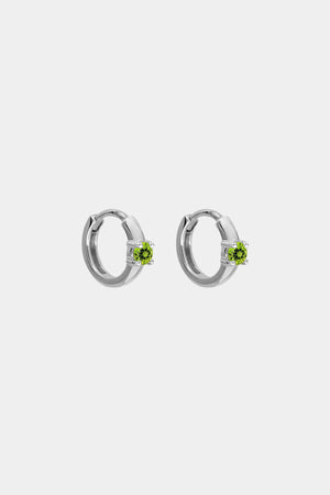 Gemstone Huggies | 9K White Gold | Natasha Schweitzer
