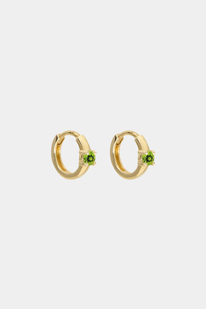 Gemstone Huggies | 9K Yellow Gold | Natasha Schweitzer