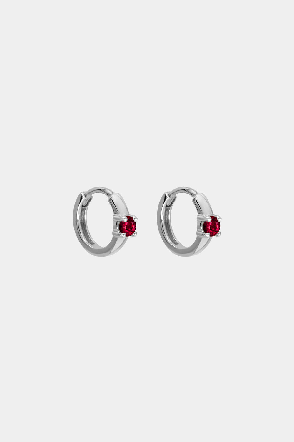 Gemstone Huggies | 9K White Gold