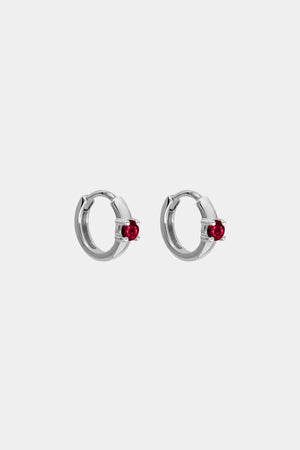 Gemstone Huggies | 9K White Gold | Natasha Schweitzer