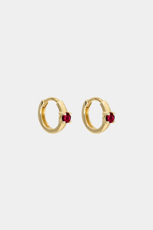 Gemstone Huggies | 9K Yellow Gold | Natasha Schweitzer