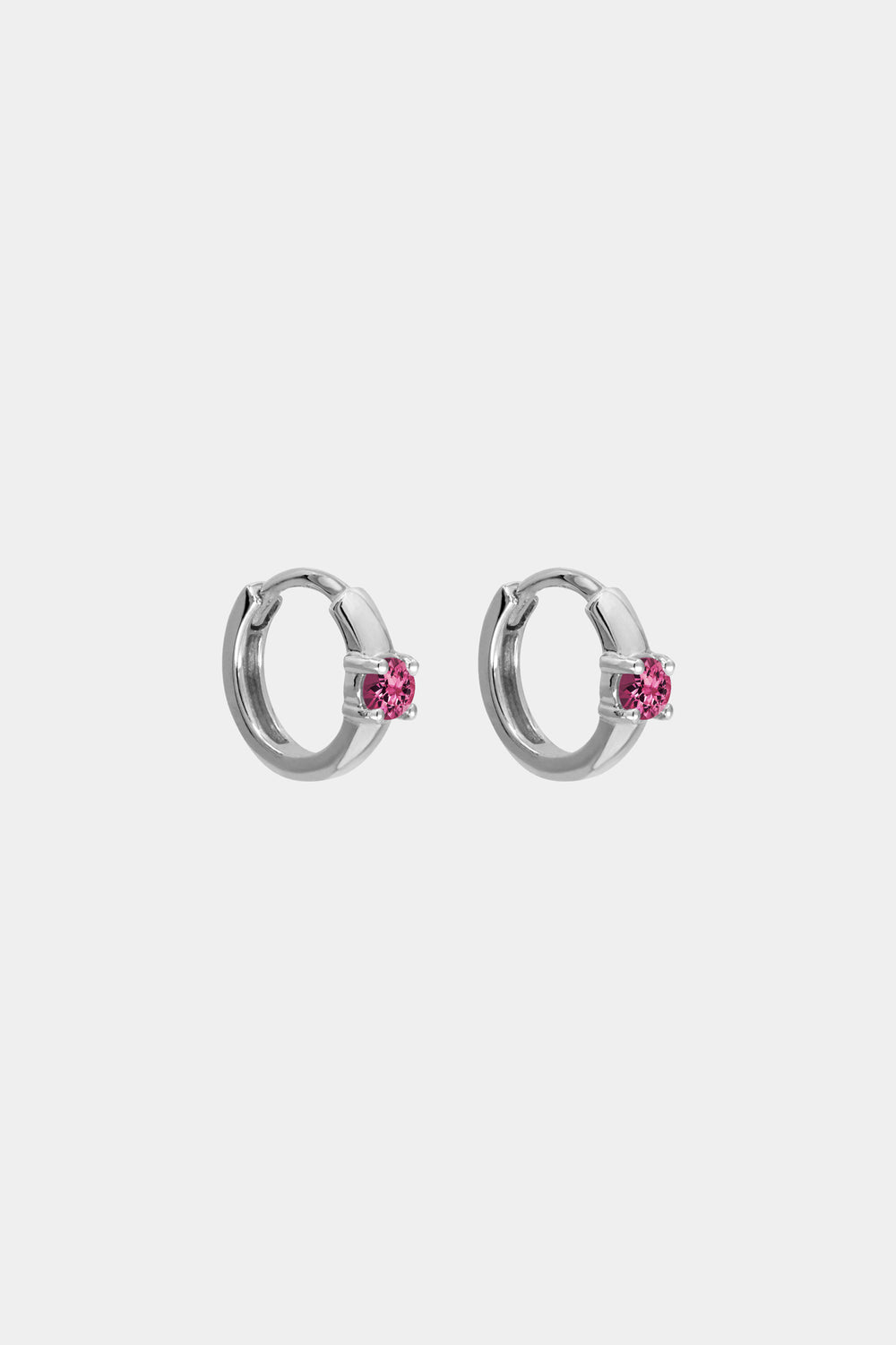 Gemstone Huggies | 9K White Gold