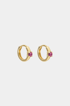 Gemstone Huggies | 9K Yellow Gold | Natasha Schweitzer
