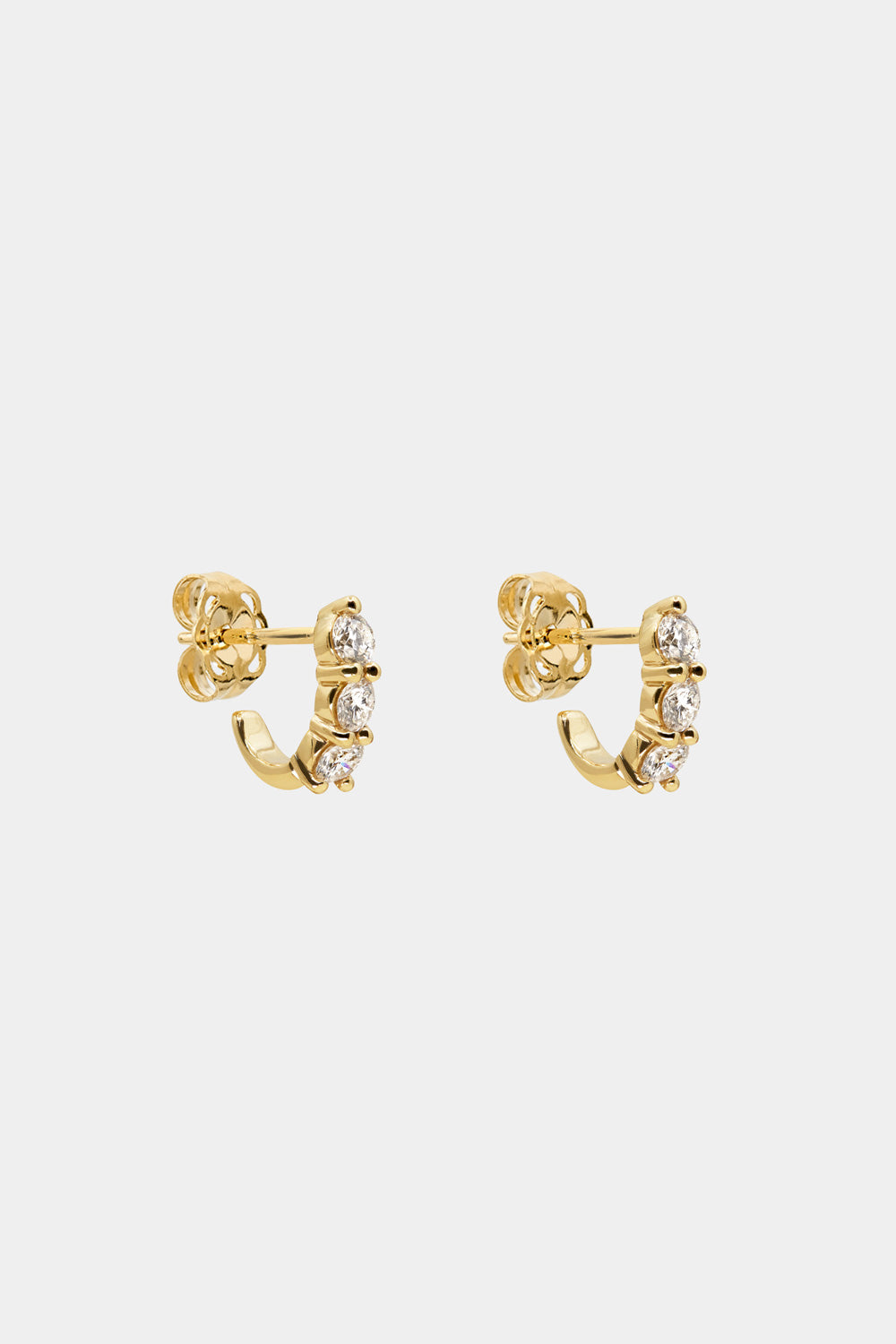 Diamond Georgie Hoops | 18K Yellow Gold, More sizes available