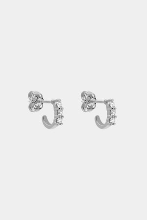 Mini Diamond Georgie Hoops | 18K White Gold | Natasha Schweitzer