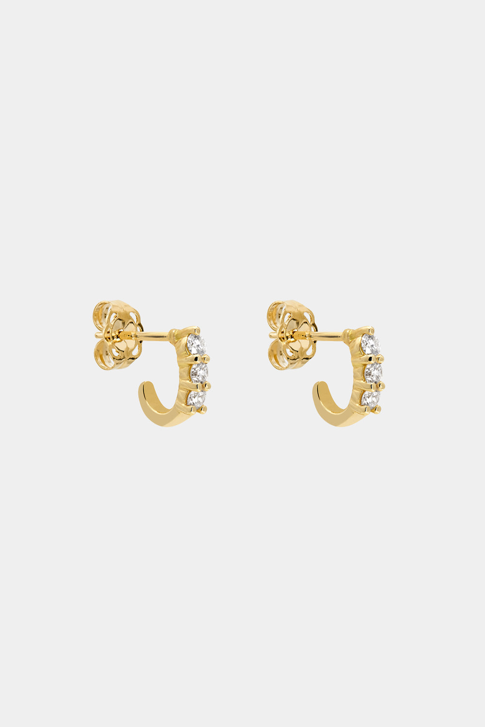 Mini Diamond Georgie Hoops | 18K Yellow Gold