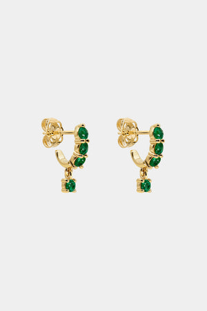 Emerald Georgie Hoops | 18K Yellow Gold | Natasha Schweitzer