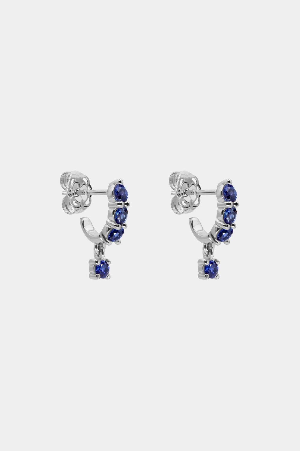 Sapphire Georgie Hoops | 9K White Gold