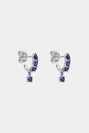 Sapphire Georgie Hoops | 9K White Gold | Natasha Schweitzer