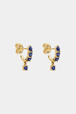 Sapphire Georgie Hoops | 9K Yellow Gold | Natasha Schweitzer