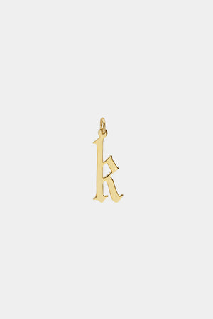 Large Gothic Letter Pendant | 9K Yellow Gold | Natasha Schweitzer