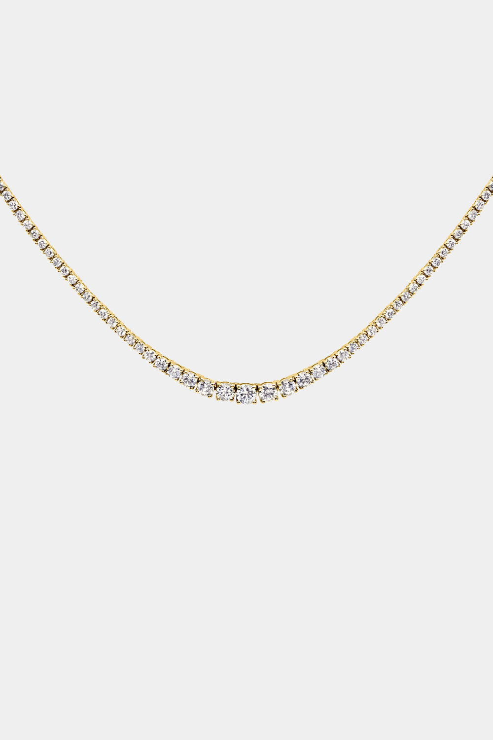 Small Graduating Tennis Necklace | 18K Yellow Gold