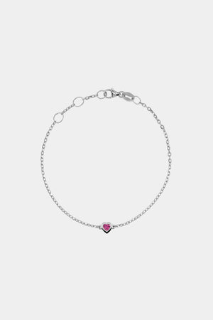 Heart Bracelet | 9K White Gold | Natasha Schweitzer
