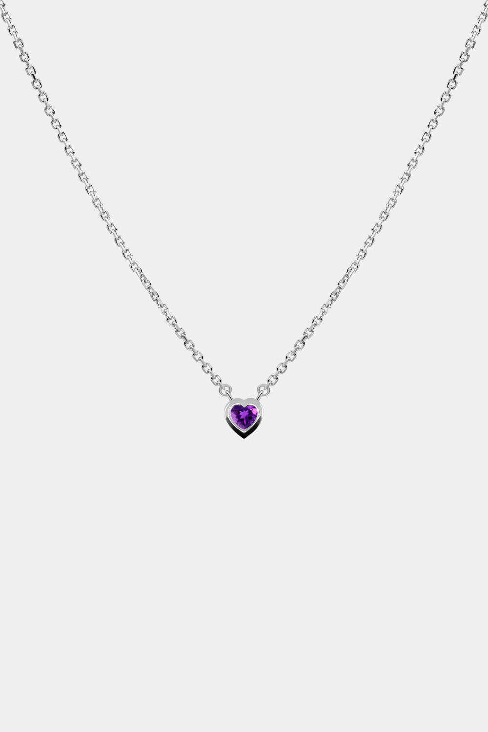 Heart Gemstone Necklace | 9K White Gold