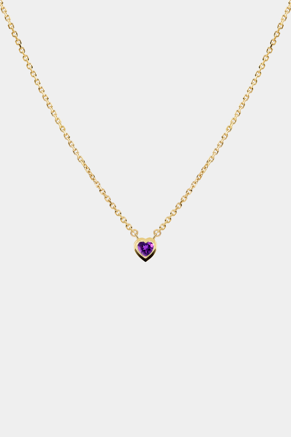 Heart Gemstone Necklace | 9K Yellow Gold