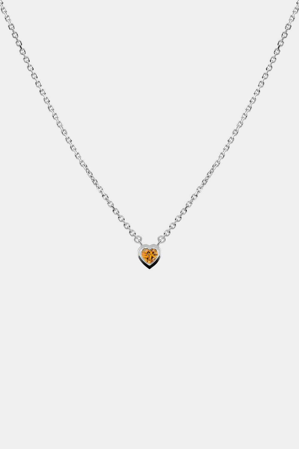 Heart Gemstone Necklace | 9K White Gold
