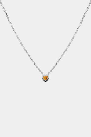 Heart Gemstone Necklace | 9K White Gold | Natasha Schweitzer