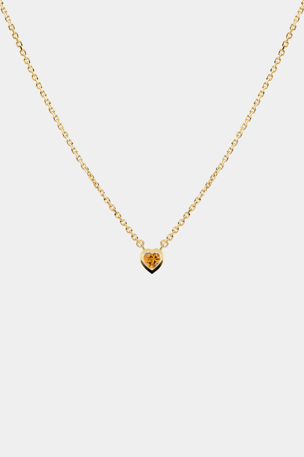 Heart Gemstone Necklace | 9K Yellow Gold