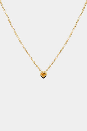 Heart Gemstone Necklace | 9K Yellow Gold | Natasha Schweitzer