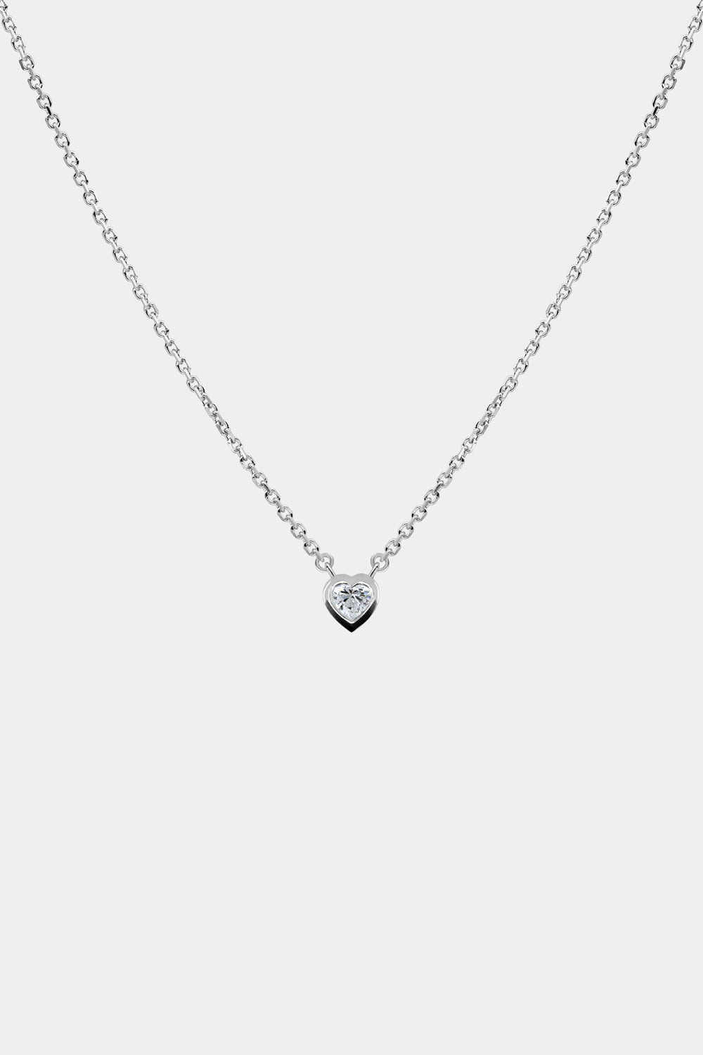 Heart Gemstone Necklace | 9K White Gold