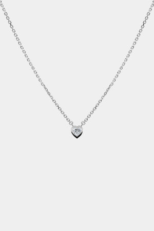 Heart Gemstone Necklace | 9K White Gold | Natasha Schweitzer