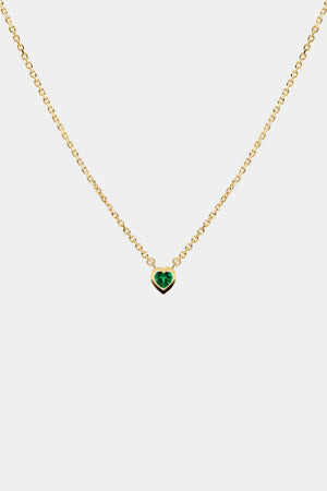 Heart Gemstone Necklace | 9K Yellow Gold | Natasha Schweitzer