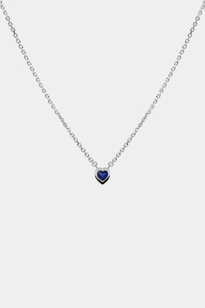 Heart Gemstone Necklace | 9K White Gold | Natasha Schweitzer