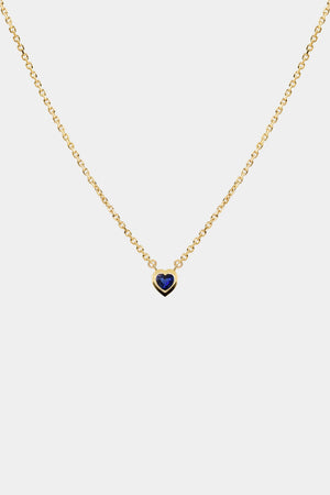 Heart Gemstone Necklace | 9K Yellow Gold | Natasha Schweitzer