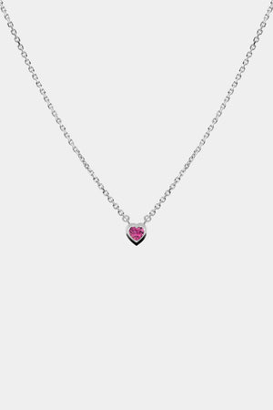 Heart Gemstone Necklace | 9K White Gold | Natasha Schweitzer