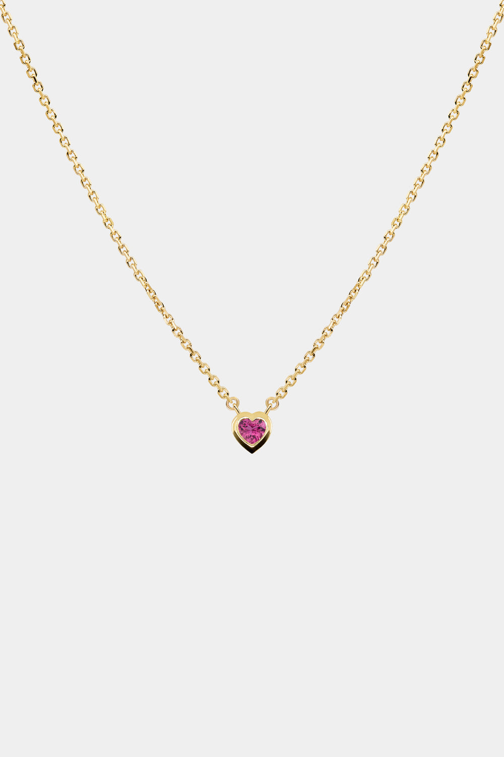 Heart Gemstone Necklace | 9K Yellow Gold