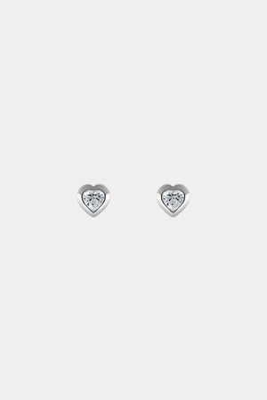 Heart Gemstone Earrings | 9K White Gold | Natasha Schweitzer