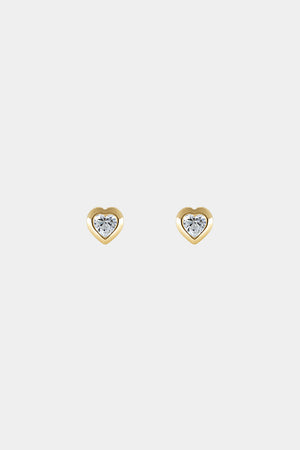 Heart Gemstone Earrings | 9K Yellow Gold | Natasha Schweitzer