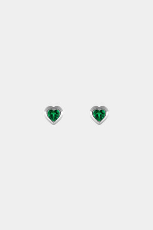 Heart Gemstone Earrings | 9K White Gold | Natasha Schweitzer