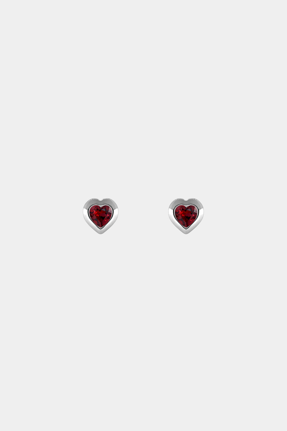 Heart Gemstone Earrings | 9K White Gold