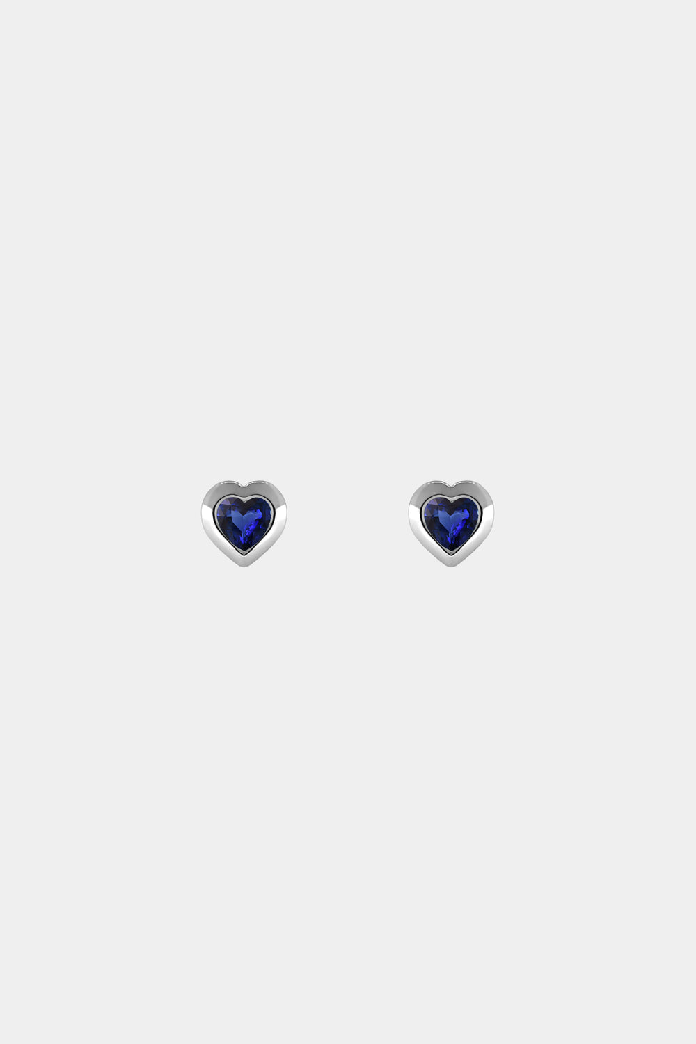Heart Gemstone Earrings | 9K White Gold