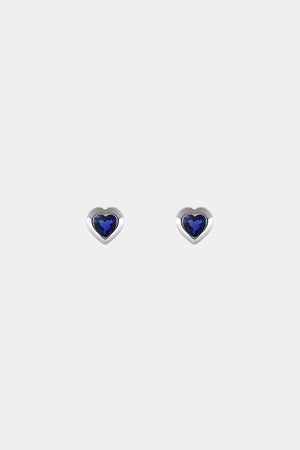 Heart Gemstone Earrings | 9K White Gold | Natasha Schweitzer