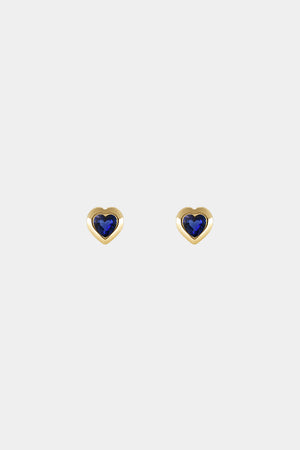 Heart Gemstone Earrings | 9K Yellow Gold | Natasha Schweitzer