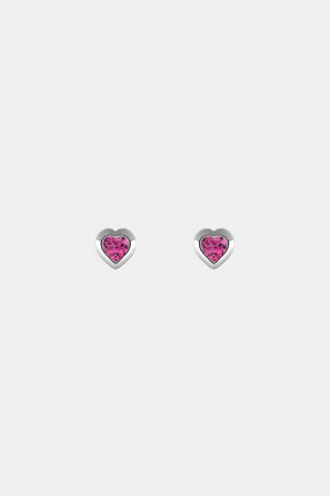 Heart Gemstone Earrings | 9K White Gold | Natasha Schweitzer